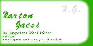 marton gacsi business card